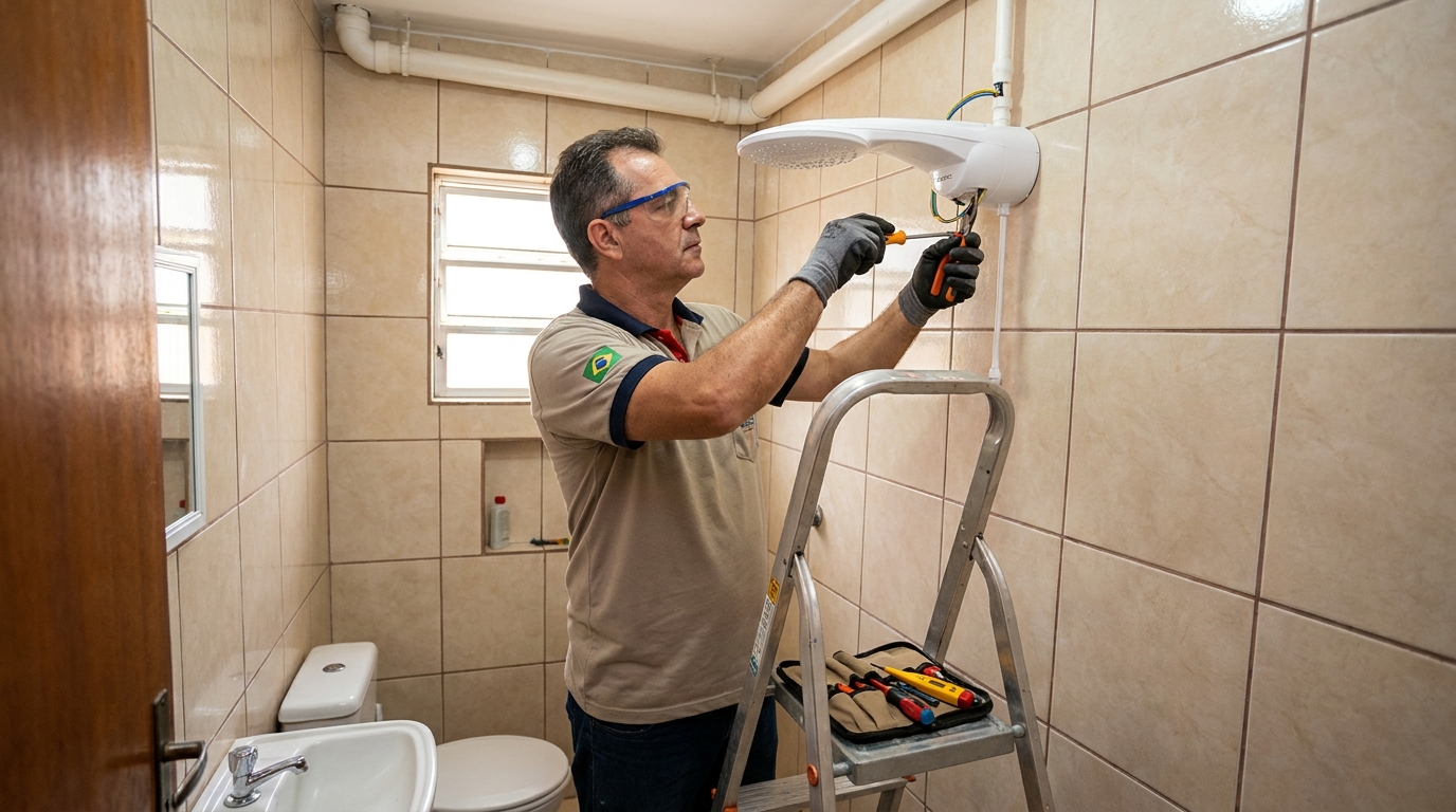 Substituição de Chuveiro Antigo no Castelo, Belo Horizonte‑MG